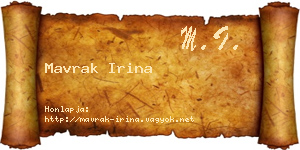 Mavrak Irina névjegykártya